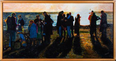 Pam Hutchings - 20th Century Acrylic, On the Beach