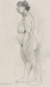 Rob Rowland - 2009 Graphite Drawing, Standing Nude