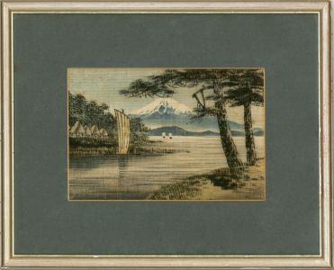 A Pair of Japanese School 20th Century Watercolours- Mountain Lake Scenes