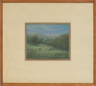 Early 20th Century Pastel - Working the Fields