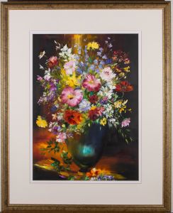 Lillias Blackie - 1998 Oil, Vibrant Flowers