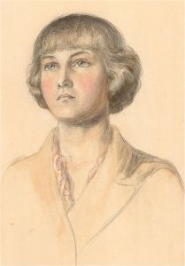 Mid 20th Century Watercolour - Portrait of a Young Woman