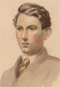 Mid 20th Century Watercolour - Handsome Young Man