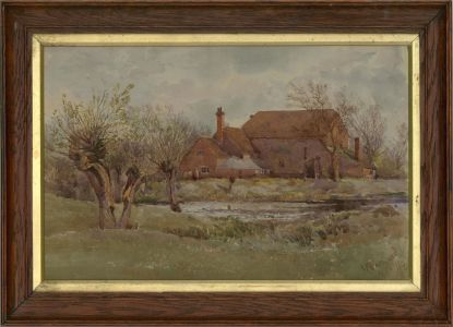 N. Bernard - 1989 Watercolour, The Old Mill House