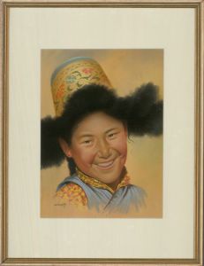 Douglas Goray (1920-1976) - Framed Mid 20th Century Pastel, Tibetan Girl