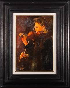 G. Elliott - Contemporary Oil, The Violin Player