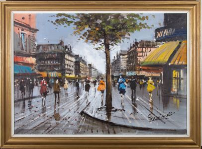 Savinelli - Contemporary Oil, Rainy Streets