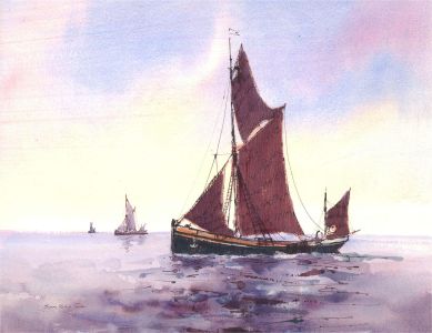 Gerald Robert Tucker (1932-2016) - Signed Watercolour, Blackwater Barge