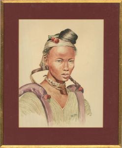 Thet Win - 20th Century Watercolour, Burmese Girl