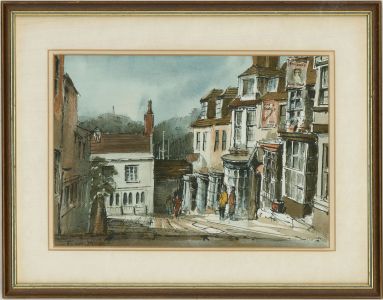 F. W. Jacobs - Signed 1984 Watercolour, Lymington Street Scene