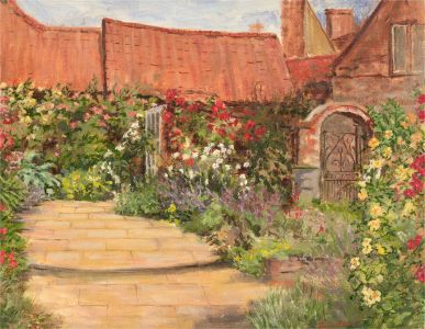 Signed Mid 20th Century Oil - Garden in Full Bloom