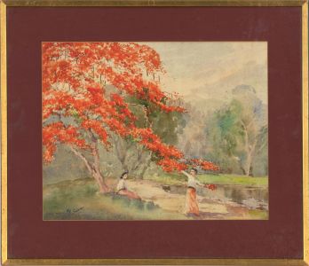 Mi. Sahni - Signed Mid 20th Century Watercolour, The Blossom Tree