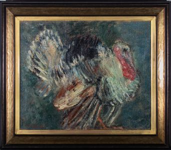 Arturo Checchi (1886-1971) - Signed Early 20th Century Oil, Il Tacchino