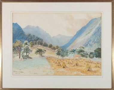 Dudley William Richardson (1862-1929) - 1918 Watercolour, Hay Stacks