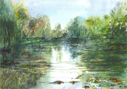 M. Swindlehurst - 2007 Watercolour, Monet's Water Garden