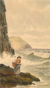 Late 19th Century Watercolour - The Fisherwoman