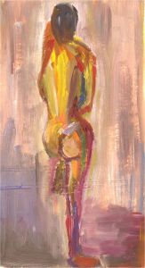 Baron Avro Manhattan (1914-1990) - Mid 20th Century Oil, Nude Facing Away
