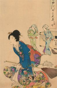 20th Century Japanese Woodblock - At Work