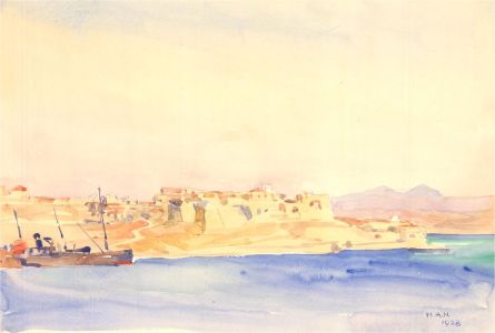 H.A.N - Signed and dated 1928 Watercolour, On The Coast