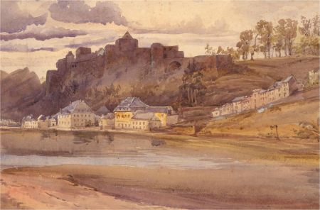 Late 19th Century Watercolour - The Castle of Bouillon, Belgium