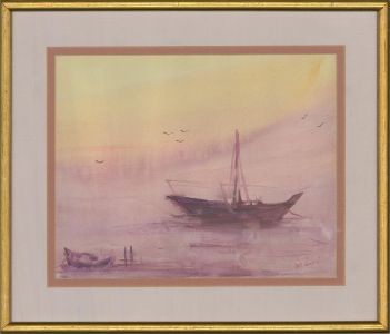Signed Mid 20th Century Watercolour - Sailing Boats