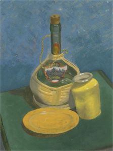 20th Century Oil - Still Life In Yellow And Green