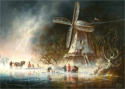 Margaret Lisle (b.1942) - 20th Century Oil, Landscape Scene with Windmill