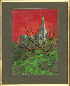 Lane - 1977 Acrylic, Church View