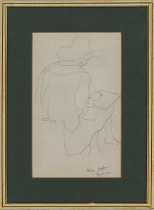 Mike Letton - 1950 Graphite Drawing, The Artist's Hat