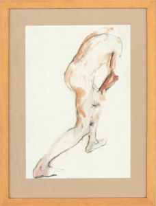 Diane Magee - 1985 Graphite Drawing, Leaning Nude