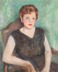 20th Century Oil - Lady in a Black Dress