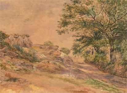 H. Bright - 19th Century Watercolour, Tree Lined Path