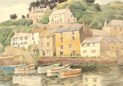 Frank Mole - Signed and dated 1959 Watercolour, Polperro