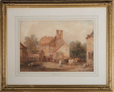 David Cox Snr. (1783-1859)  - 1842 Watercolour, The Dairy Farm