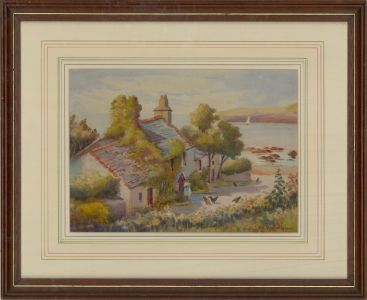 E.F. Ridgway - Mid 20th Century Watercolour, Cottage by the Sea