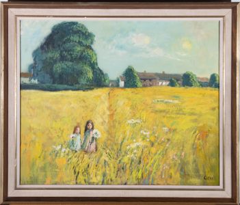 John Ash (1926-1999) - 20th Century Oil, Sisters In The Meadow