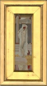 Manner of Frederic Leighton (1830–1896) - Late 19thC Oil, Bathing On River Steps