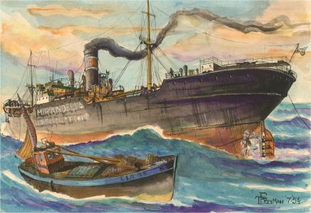 T. Freeman - Signed and dated 1954 Watercolour, Mirandella