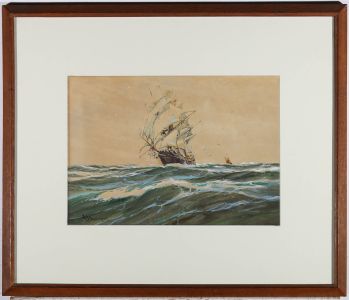 Arthur D Bell 'Wilfred Knox' (1884-1966) - Watercolour, The Ship
