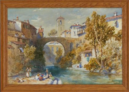 Mid 20th Century Watercolour - Ivrea, Italy