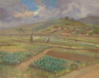 Agnes Kyle - Early 20th Century Oil, At Work on the Farm