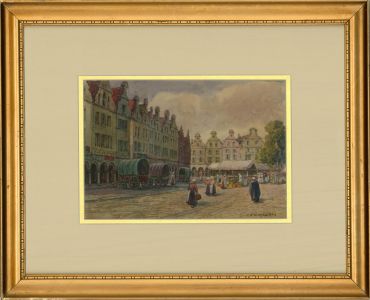 J.W Milliken (1887-1930) - Signed 20th Century Watercolour, The Bruge Market