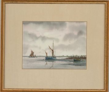 Alan Whitehead (b. 1952) - Contemporary Watercolour, Coastal Scene with Boats