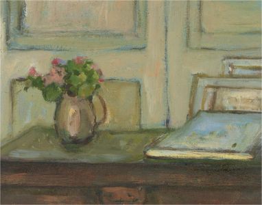 James Carlisle (1937-2019) - Contemporary Oil, Jug of Flowers in Interior