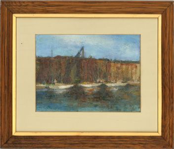 James Carlisle (1937-2019) - 20th Century Oil, Dockside Cranes