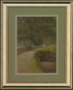 Percy Brooke (1869-1916) - 1908 Watercolour, Collecting Firewood