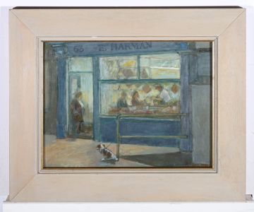 Audrey Lanceman b.1931 - Signed Mid 20th Century Oil, The Butchers