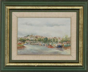 Pamela Williams - Signed Contemporary Oil, Boats at Rye Harbour