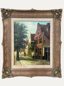 I. Stock - Early 20th Century Oil, Flemish Street