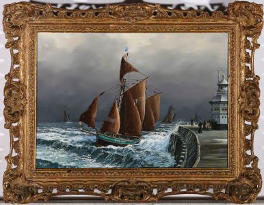 Peter Leath (b.1935) - Signed Mid 20th Century Oil, Boats at Sea